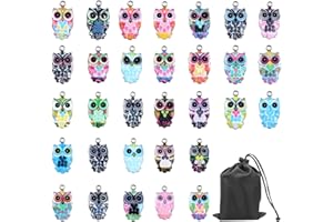 ATBUSS 31 colgantes de búho, 1 bolsa de almacenamiento, joyería de bricolaje para pulseras, tobilleras, collares y joyas
