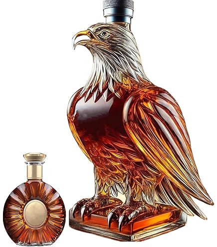 Whiskyflasche Mit Jagdhund Gravur - 3D Glas Dekanter Für Whisky & Wein