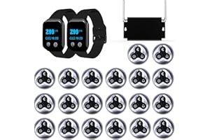 WNKRUN Restaurant Pager System Queue Calling System Wireless Table Call Button with 2 Watches Pager and 20 3-Key Call Buttons with Cancel Key for Restaurants Hotels Cafe