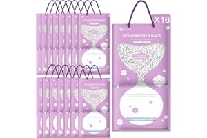 KTWSUEF Sacchetti anti-umidità per armadietti Set da 16 pezzi, 100 g, protezione contro odori e muffa Sacchetti anti-umidità per armadio/bagno, wardrobe, auto (viola)