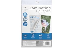 Cathedral Products Pack of 20 A4 Gloss Laminating Pouches 150 Micron