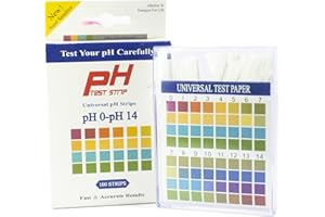 EasyULT 100 Strips pH 1-14 Test Paper Extensive Test Paper, Litmus Paper Water Soil Testing Kit, Universal pH Balance Test Strips for Urine Saliva Drinking Water Pool Spa Soap Soil pH Monitoring