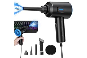 GOWETO Souffleur Air Comprimé - Souffleur PC - 500W/5.74 oz - Dépoussiérant pour Clavier - Voiture - Canapé - Plus Vert