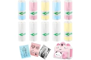 MEANJU Thermopapier Selbstklebend 10 Rollen, Mini Drucker Papier, Thermal Pinter Papier 58 x 25mm, Thermopapier Selbstklebender Bedruckbare Aufkleber für Kinder Sofortbildkameras für Fotos Notizen