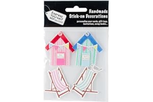 Express Yourself MIP MIP 3D Stickers Beach Huts and Deck Chairs, Acrylic, Multicoloured, 0.09 x 3.9 x 5.9 cm