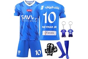 Ronronner Fußballtrikot für Kinder,Nr.10 Fußballtrikots,Trainingsanzug Fussball Jersey, Fussball Jersey Football Trikots,Fußballbekleidung mit Socken und Schlüsselanhänger für Kinder