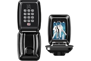 Deepboom Coffre-Fort à Clés Mural, Coffre-Fort à Clés Extérieur étanche, Grande Boîte de Verrouillage à Clés, Boîte de Rangement de Clés à Combinaison à 12 Chiffres Réinitialisable pour Maison