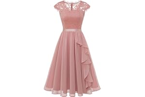 Wedtrend Elegancka sukienka koktajlowa, damska, wieczorowa, na wesele, elegancka, linia A, z falbankami