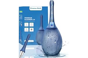 PROPODUSCHE Enema Bulbo Anti-Reflujo, Enemas Lavados Puede Conectarse al Tubo de la Ducha, Ducha Enema aliviar el estreñimiento para Limpieza de Colon en Hombres y Mujere (Azul Oscuro 245ml)