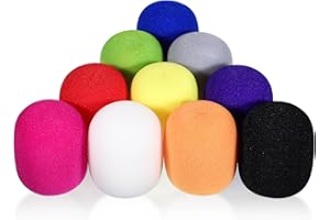 INNOHHUSTLE 10 Stück Mikrofon Windschutz Mikrofon Schaumstoff Popschutz Mikrofon Bunt Mikrofonabdeckung Handmikrofon Schaumstoff Windschutz für Ktv Bühnenperformance Familienfeier