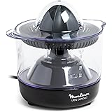 Moulinex PC1208 Ultra Compact Spremiagrumi Elettrico con Accensione e Spegnimento Automatici, 450 ml, 25W, Nero
