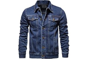 KeYIlowys Giacca di Jeans da Uomo Primavera E Autunno Giacca di Jeans Casual in Cotone da Uomo Giacca di Jeans da Uomo Abbigliamento da Uomo
