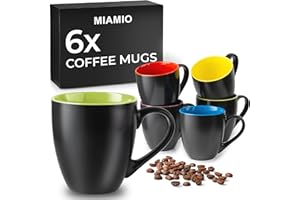 MIAMIO - 6 x 350 ml Tasse à café en grès/Ensemble de tasses Le Papillon Collection (Kaffeetasse (6x))