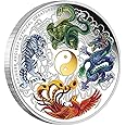 Fopytu Ancient Mythical Creatures Commemorative Coin Phoenix Snake Commemorative Challenge Coin Souvenir Gifts