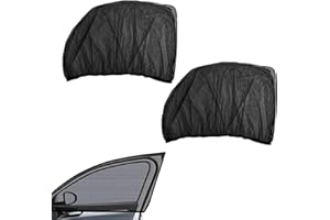 PRYON 2 Pcs Car Window Shades for Baby,Sun Shade Rear Windows Sunshades Visor Blinds Elastic Cover Uv Protection Back Curtain Covers Door Front Shield Sunroof Sunscreen 3 Windscreen Pull,for Kids Children