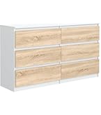 Commode 138,5 Cm Avec Façades Brillantes - Avec 6 Tiroirs | FindTheDeal