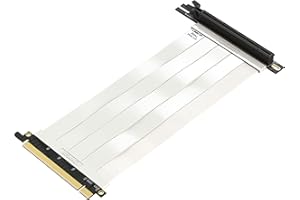 LINKUP - Ultra PCIe 4.0 X16 Câble Riser [Testé sur RTX4090 RX6950XT x570 B550 Z690] Blindé Support Vertical Jeux PCI Express Gen 4┃Prise Universelle à 90 Degrés (20cm) Compatible 3.0 Gén3 & TT┃Blanc
