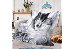 CXYXHW Decke WolfMotiv Kuscheldecke,Warm und Flauschig Kinder Wolf Decken Flanelldecke,mikrofaser Couchdecke Raumdekoration(Wolf A, 150x200cm)