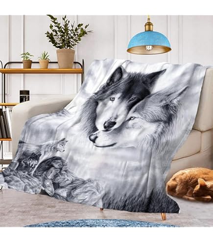 DEEMOL Couverture Queen Chaude Flanelle Couverture Malinois