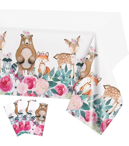 Waldtiere Tischdecken 108x180cm - 3er Set Für Safari & Babyparty