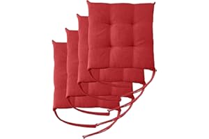 Il Tuo Artigiano Design Set 4 o 6 Cuscini per Sedie da Cucina Made in Italy - Cuscini Sedie Cucina set da 6 40x40 cm spessore 6 cm - Imbottiture in Spugna e Soffice acrilico (4, Rosso)