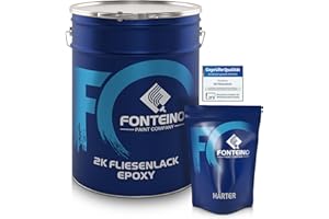 Fonteino 2K Fliesenlack Fliesenfarbe Wandfliesen Bodenfliesen - Lichtgrau 5Kg