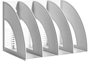 Portariviste da Scrivania, HAIYUU Portadocumenti A4 Organizer da Scrivania Porta Libri da Scrivania, Portariviste a 4 Scomparti per Documenti Riviste Libri Ufficio, Casa, scuola, carta e documenti