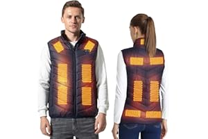 Armorget Heated Vest for Men Women, Heated Sleeveless Vest with USB Plug, 3 Temperature Adjustable, 9/13/17 Heating Zones, Thermal Vest for Hiking, Cycling (Power Bank not Included