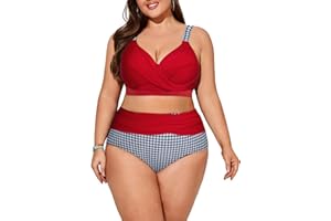 Hanna Nikole Women Push Up Bikini Plus Size Tummy Control Swimsuit High Waist Ruched Swimwear Two Piece