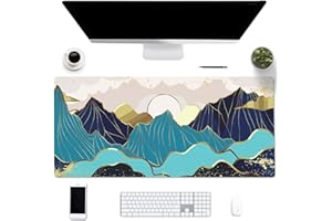 EPriakotu Sous-main Bureau en cuir PU, 90 x 40cm double côté Tapis de bureau, imperméable Tapis de Clavier et Souris, Pad Écriture, pour Bureau/Maison/Gaming