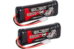 GOLDBAT RC Akku NiMH Akku Pack3300mAh 7.2V Batterie Ersatzakku Für RC Autos Flugzeug Helikopter Boot Buggy Modellbau Autos Flugzeug Toy Spielzeug (2 pack)