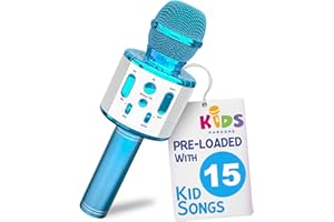 Move2Play, Kids Karaoke Microphone | Includes Bluetooth & Pre-Loaded Songs | Birthday Girl Toy for Toddlers, 2, 3, 4, 5+ Girls & Boys