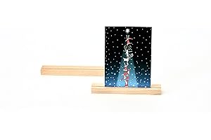 anaan Track Kartenhalter Holz Fotohalter Moderner Bilderrahmen Platzkarte Tischkartenhalter Namenschild Hochzeit geometrisch Tischdeko (2er Set Buche (16 cm und 21 cm))