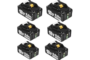 QINYCON BL1860 Ersatzakku für makita akku 18v 8Ah Ersatzakku für Makita akku Ersatzakku für Makita Akku BL1850 BL1850B BL1860 BL1860B LXT-400 Werkzeugakku (8.0-6 Packs)