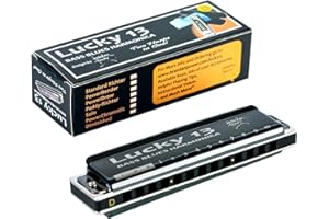 East top Lucky 13 Bass Plus Blues Armónica 13 Agujeros Arpa Diatónica Boca Órgano Profesional Richter Armónica D clave para adultos