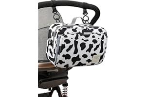 UPOSAO Universal Pram Buggy Organiser Storage Bag, Large Capacity Multi Compartment Hanging Pushchair Diaper Bags Waterproof Diaper Pushchair Bag with Removable Strap Fit All Buggy Models