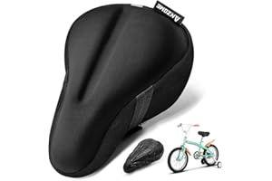 ANZOME Kids Gel Bike Seat Cushion Cover, 9"x6" Memory Foam Child Bike Seat Cover Extra Soft Small Bicycle Saddle Pad, Kids Bicycle Seat Cover with Water&Dust Resistant Cover