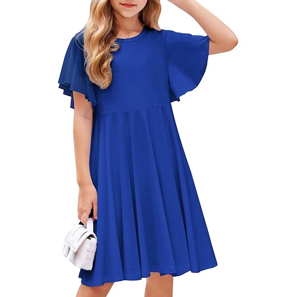 GRACE KARIN Abito Estivo Da Bambina, A Maniche Corte, Linea Ad A