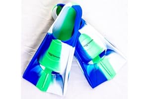 SportySwim Silicone Tie-Dye Training Fins- Blue/Green/White