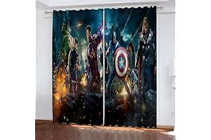 Fgolphd animés Lot de 2 Rideaux occultants Héros d'Anime - Lot de 2 - À œillets pour Chambre d'enfant et Chambre à Coucher (183 x 160 (l x H) - 8)