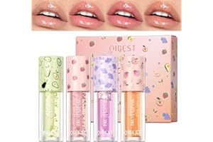 BEKOEEN 4Pz Fruttato Olio Labbra,Lucidalabbra di Natural Olio Idratante per Labbra,Hydra Lip Oil Gloss,Balsamo Idratante a Lunga Durata,Idratante Lucidalabbra per Bambina Labbra e Labbra Secche