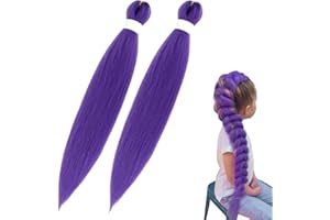 TBLMPNE Lila Haare Zum Einflechten,26in Lang,für Die Bühnen-Halloween-Party Karneval Deko(2PC)