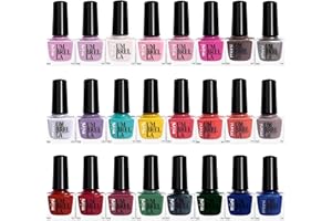 B4B Lot de 24 vernis à ongles 24 couleurs pastel nacrées scintillantes classiques à la mode Fabriqué dans l'UE (Set B, 5 ml (Lot de 24))