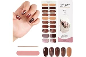 Kalolary 20PCS Strisce per smalto gel per unghie, Adesivi per smalto per unghie Full Wraps Lampada UV/LED Adesivi per unghie in gel curati con Lima per unghie e Stick (NJTZ-16)