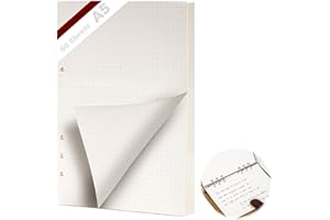 KINETOX A5 Dotted Filler Paper 60 Sheets Dotted Paper 6-Ring Binder Planner Insert Refill Pad A5 Replacement Papers for Organiser Planner Inserts Notebooks Diaries Sketchbooks Planners