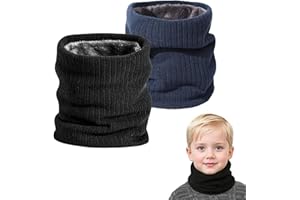 SEFIRST 2 Pièces Tour de Cou pour Enfants, Polaire Cache Cou, Gaiter Masque Cagoule Cache-Cou Hiver écharpe Coupe-Vent Ski Élastique Épais Snood
