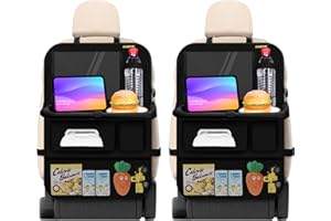 Einesin Proteggi Sedile Auto Bambini Posteriore con Vassoio da Tavolo Pieghevole per tablet bambini, Impermeabile Organizer Sedile Posteriore Auto Tasca Trasparente per Tablet iPad