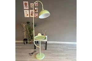 bamyum Gorkiede Douille E27 30 cm, Métal, Moderne, Salon et Chambre, Abat-Jour Réglable, Lampadaire avec étagère, Vert menthe