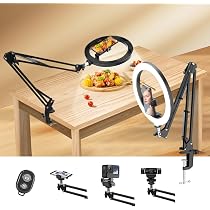 Anello LED Da 10,2″ Con Treppiede Per Selfie – Luce Regolabile 2800-5600K, Telecomando Wireless, Supporto Telefono, Per TikTok, Trucco E YouTube