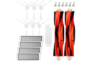 ‎ELEZENIOC 19 Stück Zubehör für Xiaomi Roborock S5 Max / S6 / S5 / S6 MaxV / S6 Pure / S50 S51 S55 S60 S65 Saugroboter,Ersatzteile kit 2 Hauptbürste 6 Seitenbürste 4 HEPA Filters 1 Reinigungszubehör